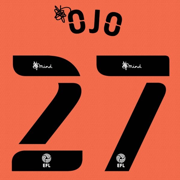 CARDIFF 2020 2021 OFFICIAL OJO 27 3RD PLAYER SIZE NAME SET