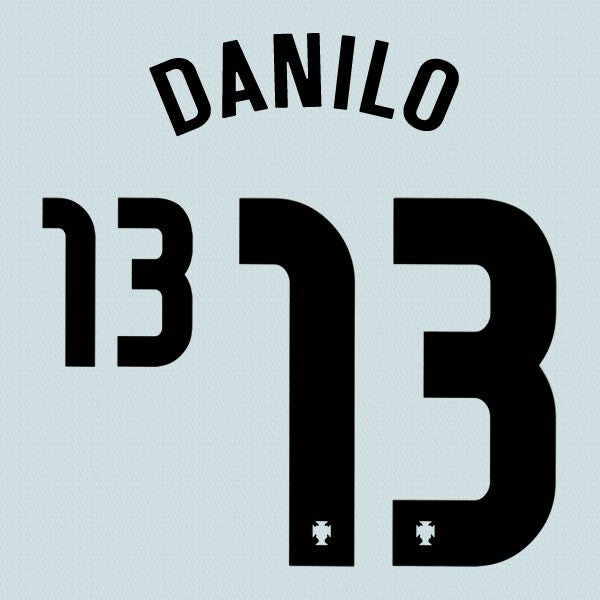 PORTUGAL 2020 2021 OFFICIAL SPORTING ID DANILO 13 AWAY PLAYER SIZE NAMESET