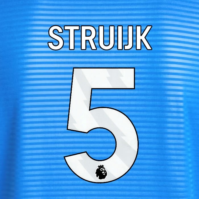 2025 2026 OFFICIAL LEEDS UNITED STRUIJK 5 WHITE AWAY PLAYER SIZE NAMESET