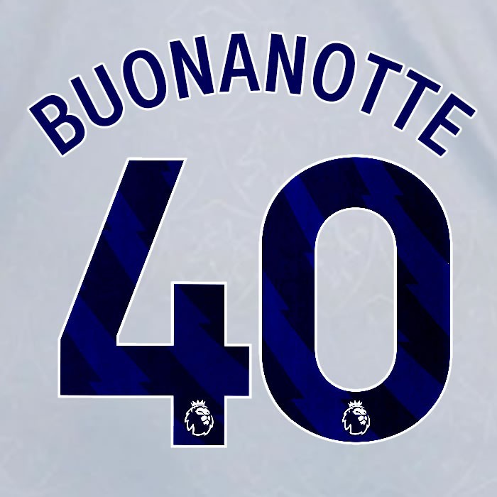 2024 2025 OFFICIAL LEICESTER CITY BUONANOTTE 40 BLUE 3RD PLAYER SIZE NAME SET