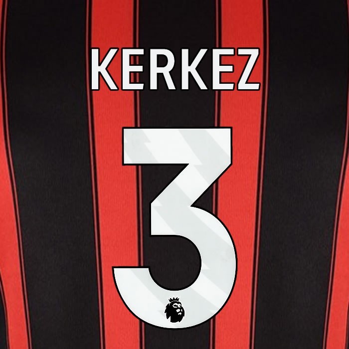 2023 2024 BOURNEMOUTH KERKEZ 3 WHITE HOME PLAYER SIZE NAME SET