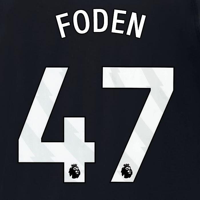 2024 2025 MANCHESTER CITY FODEN 47 WHITE AWAY PLAYER SIZE NAME SET