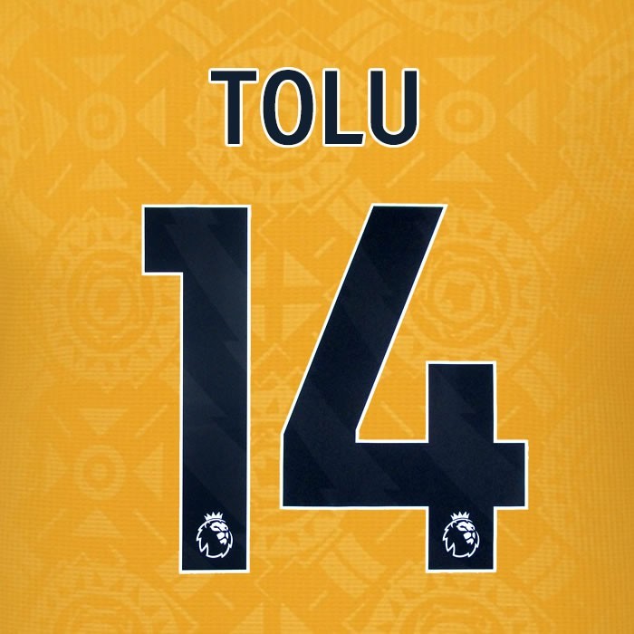 2025 2026 WOLVES HOME BLACK TOLU 14 OFFICIAL PLAYER SIZE NAMESET