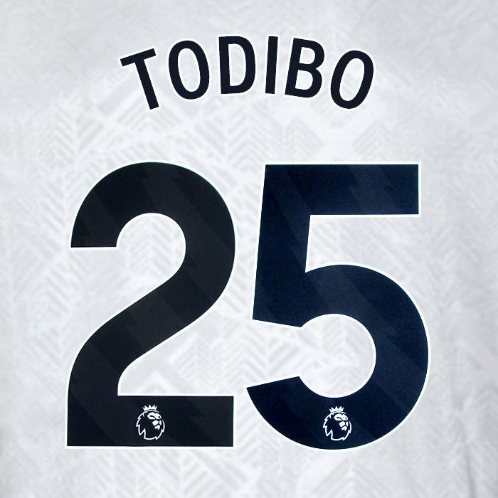 2024 2025 WEST HAM TODIBO 25 OFFICIAL 3RD BLACK PLAYER SIZE NAMESET
