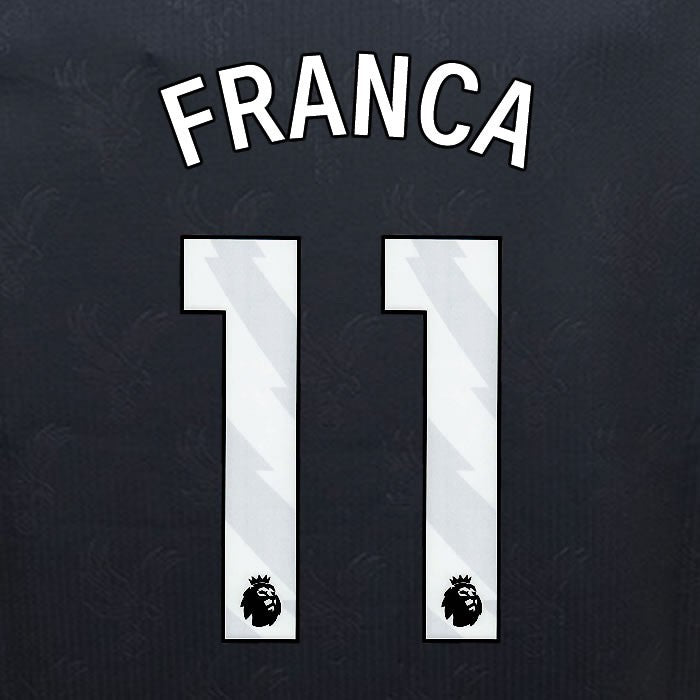 2024 2025 OFFICIAL CRYSTAL PALACE M. FRANCA 11 WHITE 3RD PLAYER SIZE NAMESET