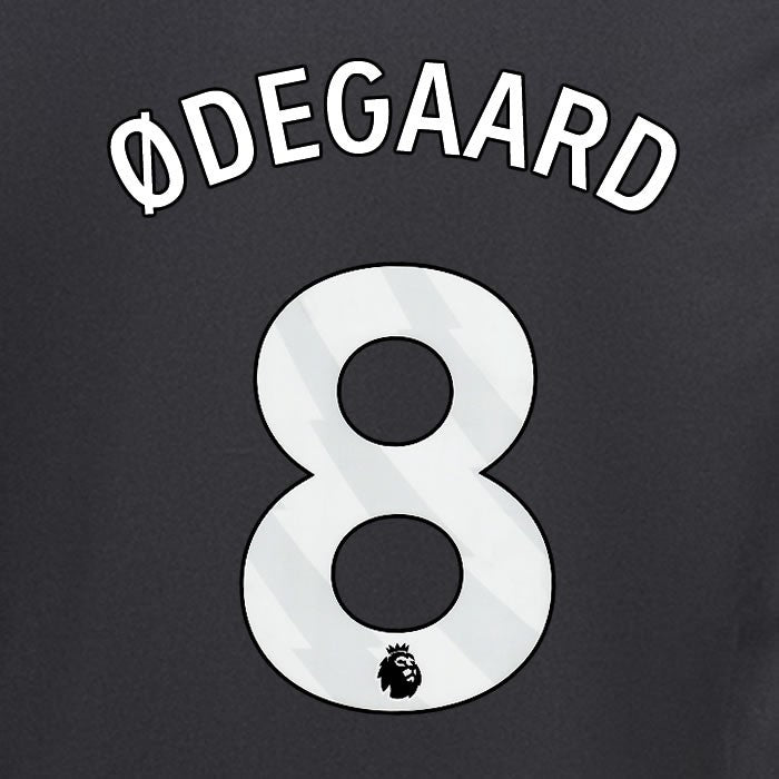 2024 2025 ARSENAL ODEGAARD 8 WHITE AWAY OFFICIAL PLAYER SIZE NAMESET