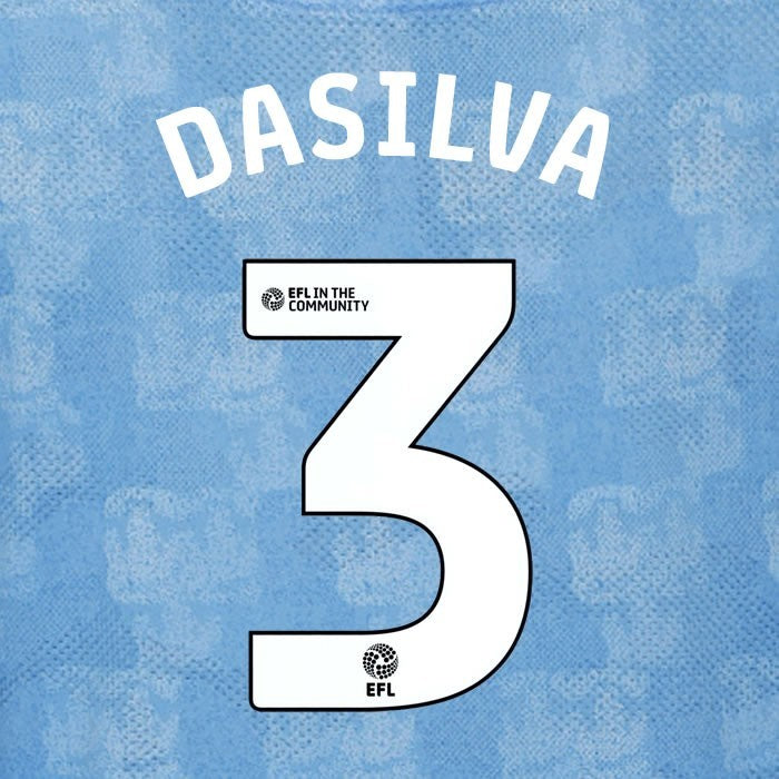 25 26 COVENTRY CITY DASILVA 3 OFFICIAL WHITE HOME PLAYER SIZE NAME SET 230MM
