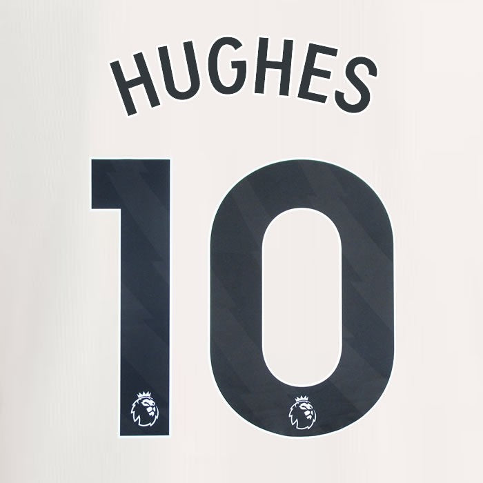 2023 2024 MANCHESTER UNITED HUGHES 10 3rd BLACK PLAYER SIZE NAMESET