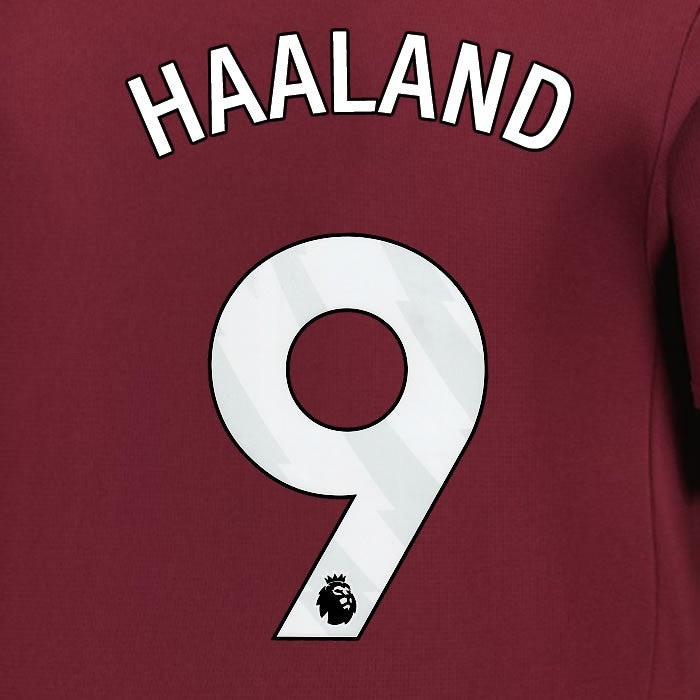 2024 2025 MANCHESTER CITY HAALAND 9 WHITE 3RD PLAYER SIZE NAME SET