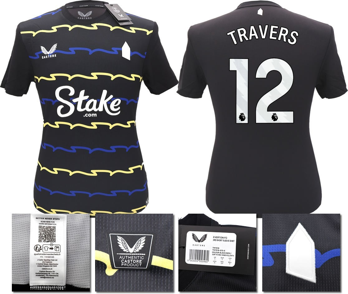 BNWT 2025/2026 EVERTON F.C. CASTORE 3RD SHIRT TRAVERS 12