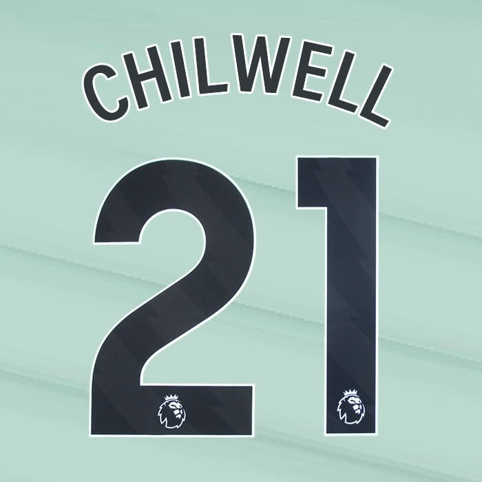 2023 2024 OFFICIAL CHELSEA CHILWELL 21 BLACK 3RD PLAYER SIZE NAMESET