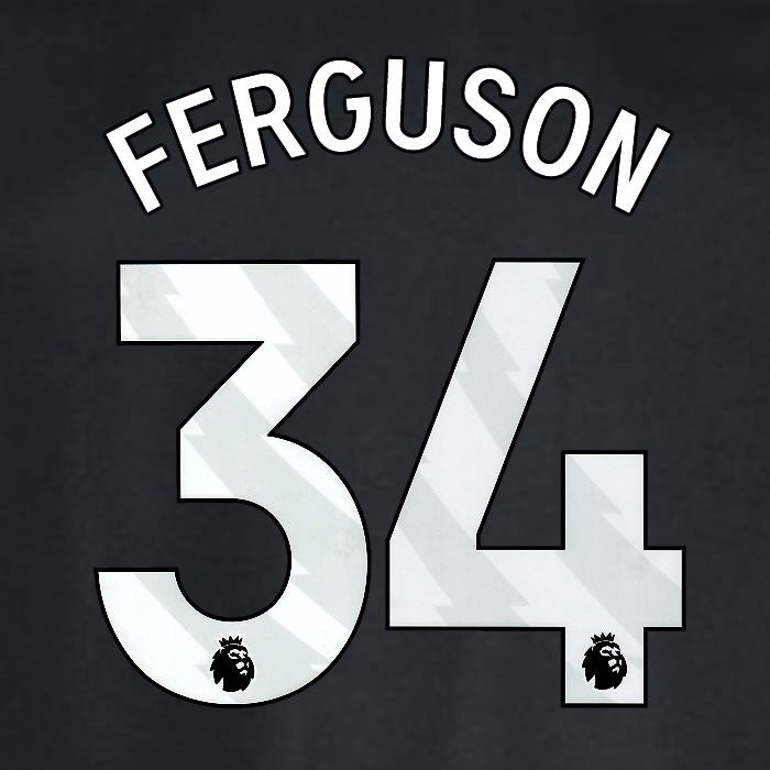 2024 2025 WEST HAM FERGUSON 34 OFFICIAL WHITE AWAY PLAYER SIZE NAMESET