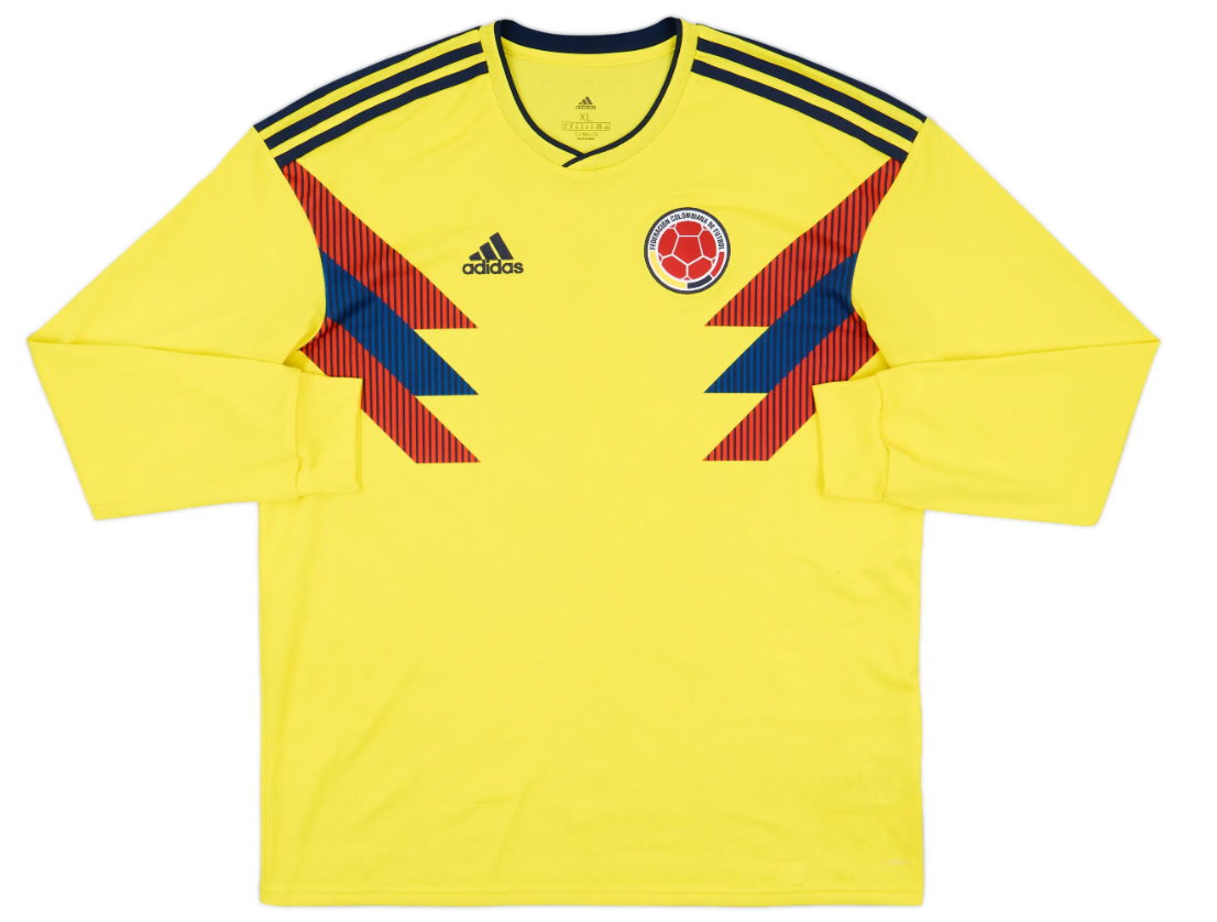 BRAND NEW ADIDAS COLOMBIA HOME 2018 WORLD CUP LS SHIRT MEN'S