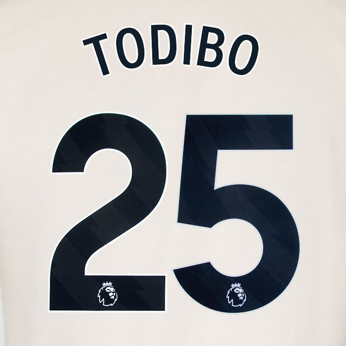 2025 2026 WEST HAM TODIBO 25 OFFICIAL BLACK AWAY PLAYER SIZE NAMESET