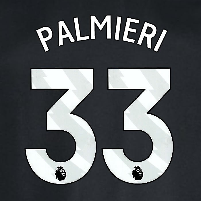 2024 2025 WEST HAM PALMIERI 33 OFFICIAL WHITE AWAY PLAYER SIZE NAMESET