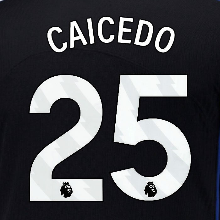 2025 2026 OFFICIAL CHELSEA CAICEDO 25 WHITE 3RD PLAYER SIZE NAMESET