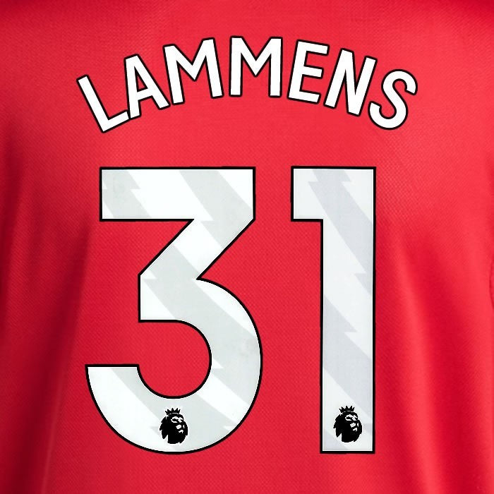 2025 2026 MANCHESTER UNITED LAMMENS 31 HOME WHITE PLAYER SIZE NAMESET