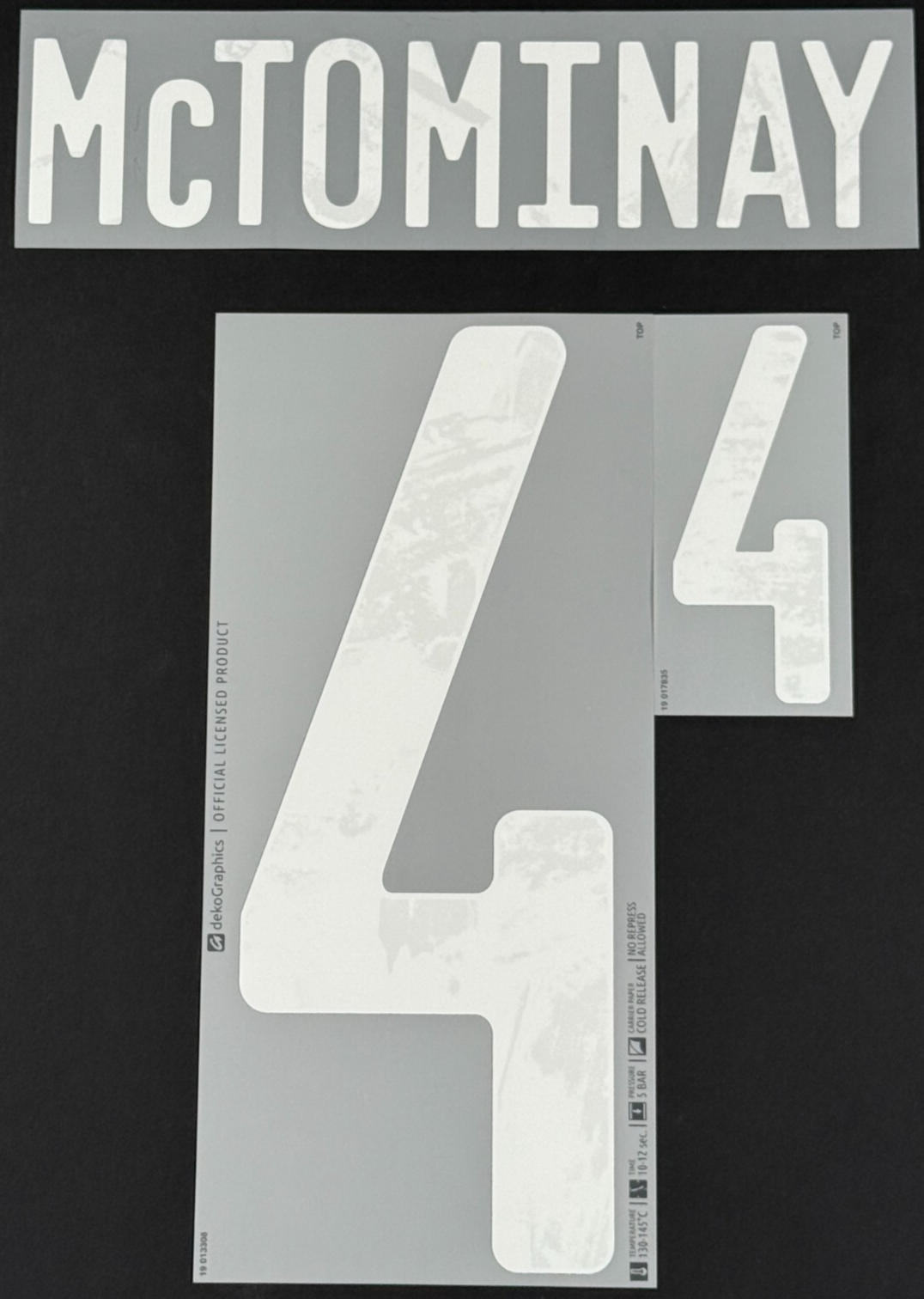 SCOTLAND 2020-2021 OFFICIAL DEKO GRAPHICS McTOMINAY 4 HOME PLAYER SIZE NAME SET