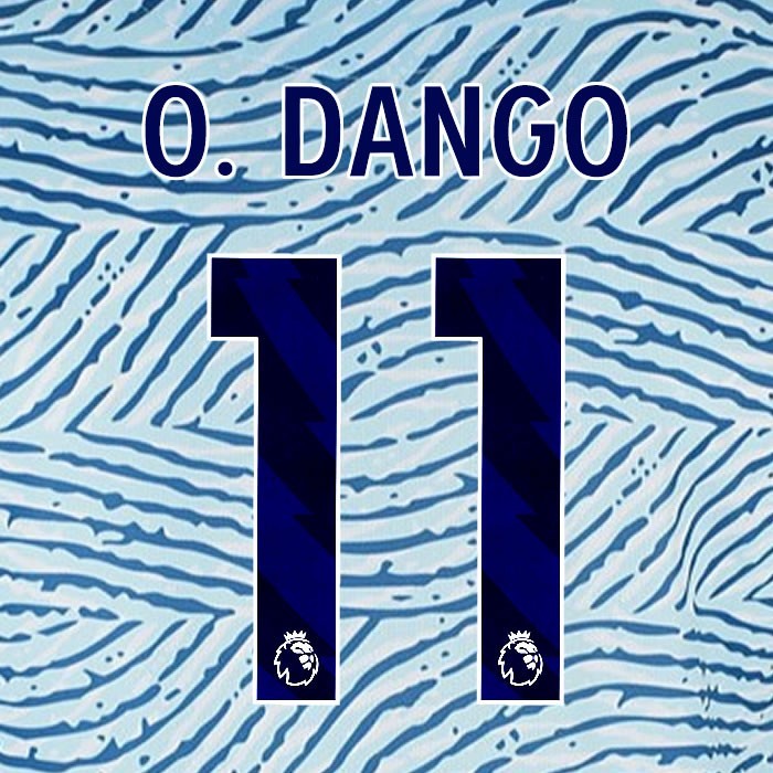 2023 2024 BOURNEMOUTH O. DANGO 11 BLUE AWAY PLAYER SIZE NAME SET