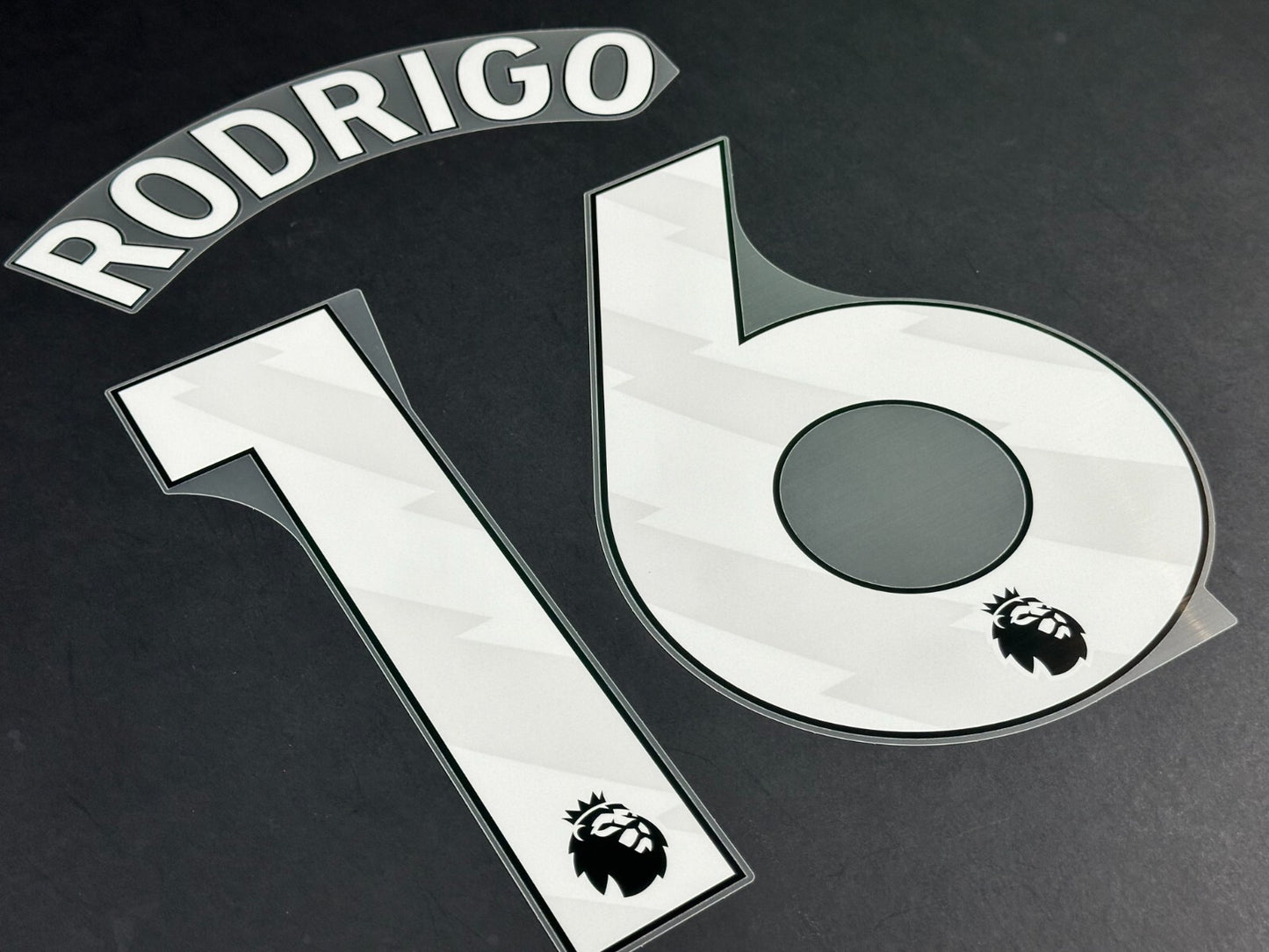 MAN CITY 2023/25 RODRIGO 16 OFFICIAL AVERY DENNISON WHITE PLAYER SIZE NAME SET