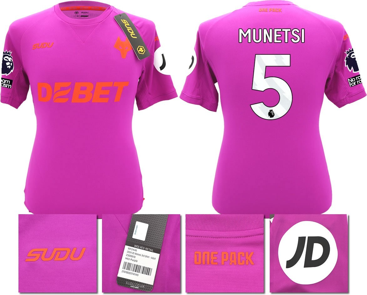 BNWT 2024/2025 WOLVES F.C. SUDU THIRD SHIRT MUNETSI 5