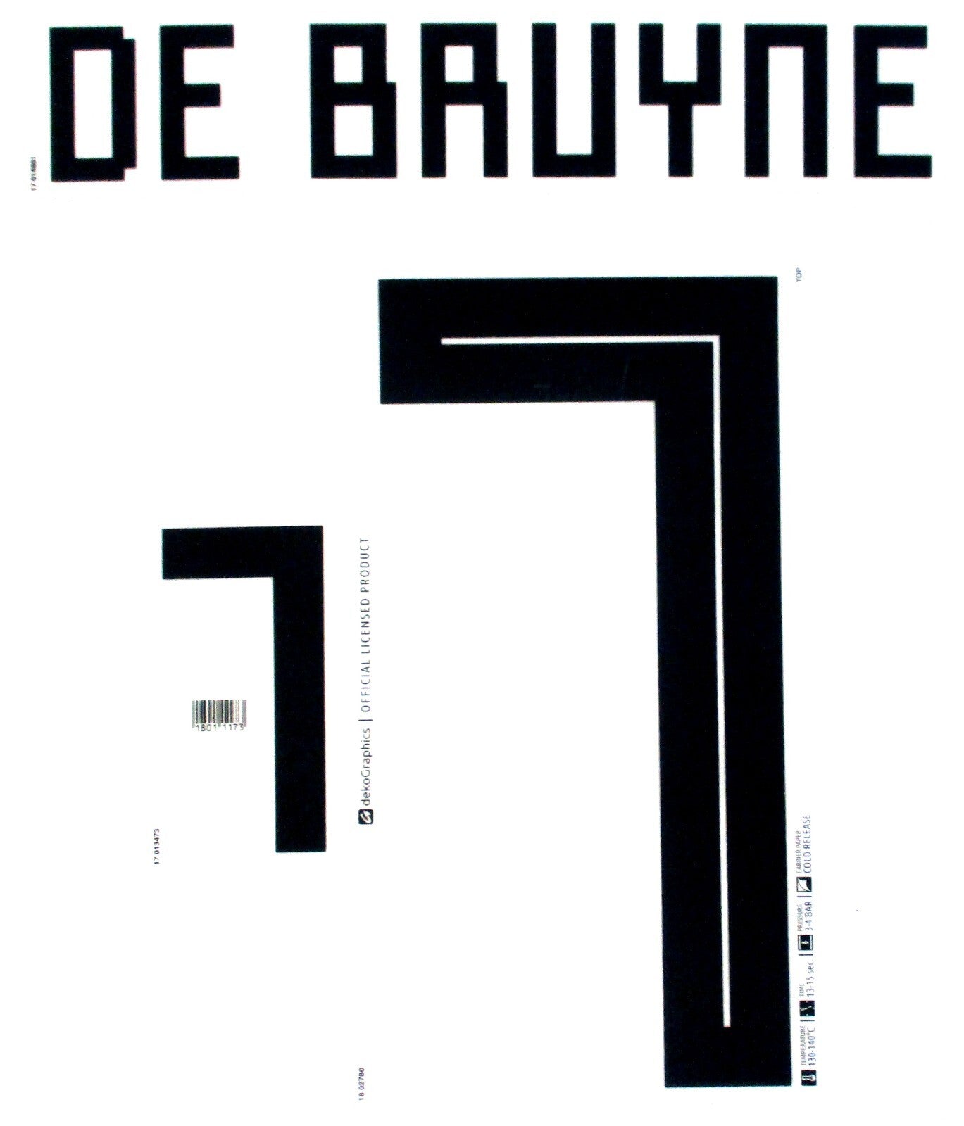 BELGIUM 2018 2019 OFFICIAL DE BRUYNE 7 AWAY BLACK PLAYER SIZE NAMESET