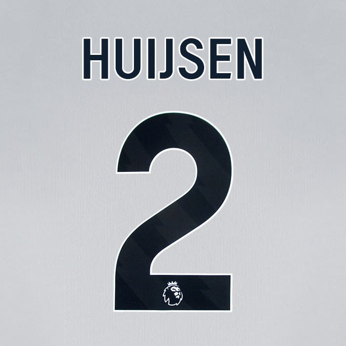2024 2025 BOURNEMOUTH HUIJSEN 2 BLACK AWAY PLAYER SIZE NAME SET