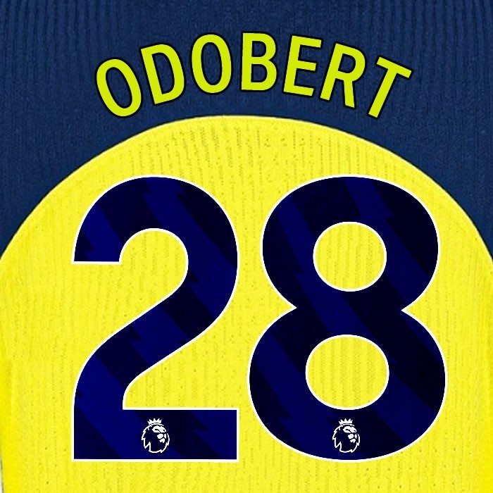 2025 2026 TOTTENHAM ODOBERT 28 3RD PLAYER SIZE NAME SET
