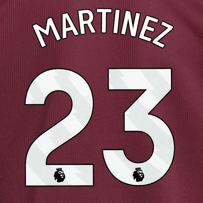 2024 2025 ASTON VILLA MARTINEZ 23 OFFICIAL WHITE HOME PLAYER SIZE NAMESET