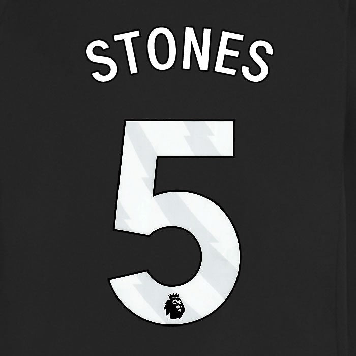 2025 2026 MANCHESTER CITY STONES 5 WHITE AWAY PLAYER SIZE NAME SET