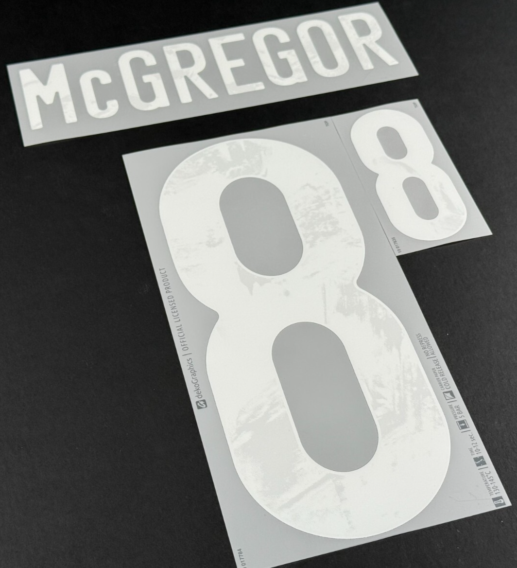SCOTLAND 2020-2021 OFFICIAL DEKO GRAPHICS McGREGOR 8 HOME PLAYER SIZE NAME SET