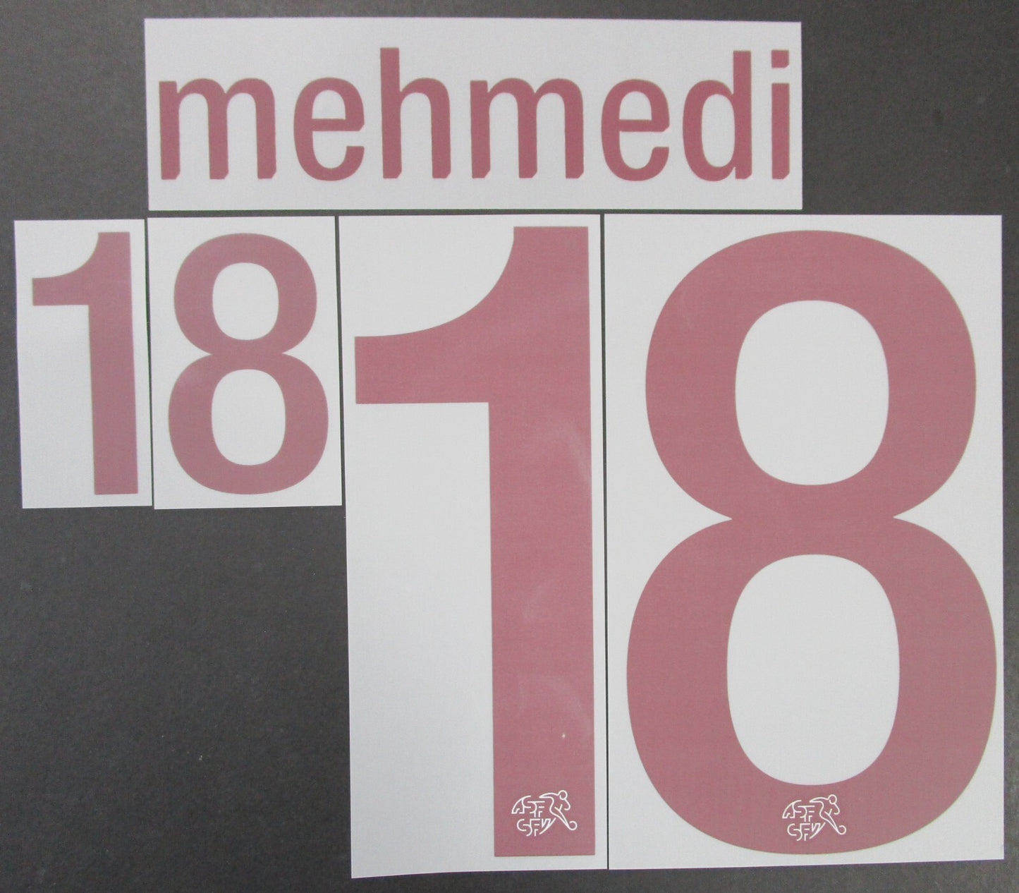 SWITZERLAND 2020 2021 OFFICIAL MEHMEDI 18 AWAY PLAYER SIZE NAMESET