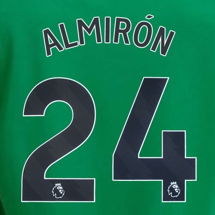 2023 2024 NEWCASTLE ALMIRON 24 OFFICIAL BLACK AWAY PLAYER SIZE NAME SET