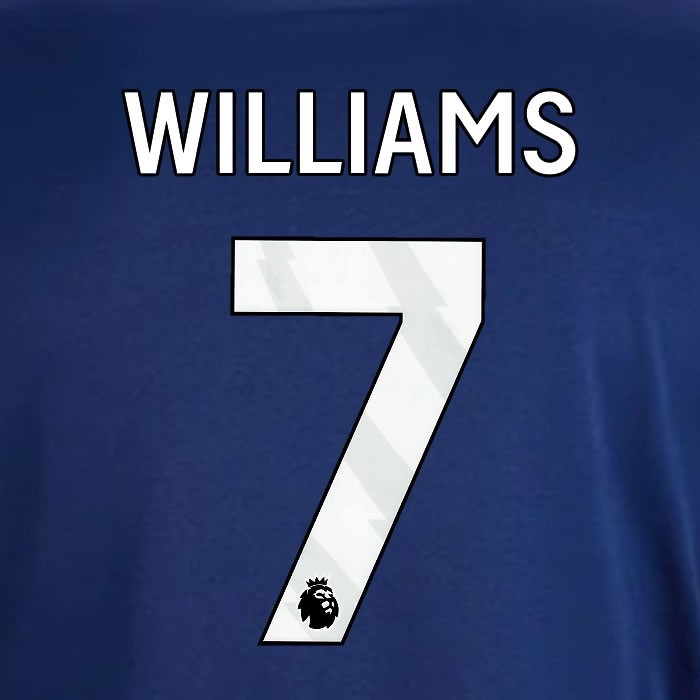 2024 2025 OFFICIAL NOTTINGHAM WILLIAMS 7 WHITE AWAY PLAYER SIZE NAMESET