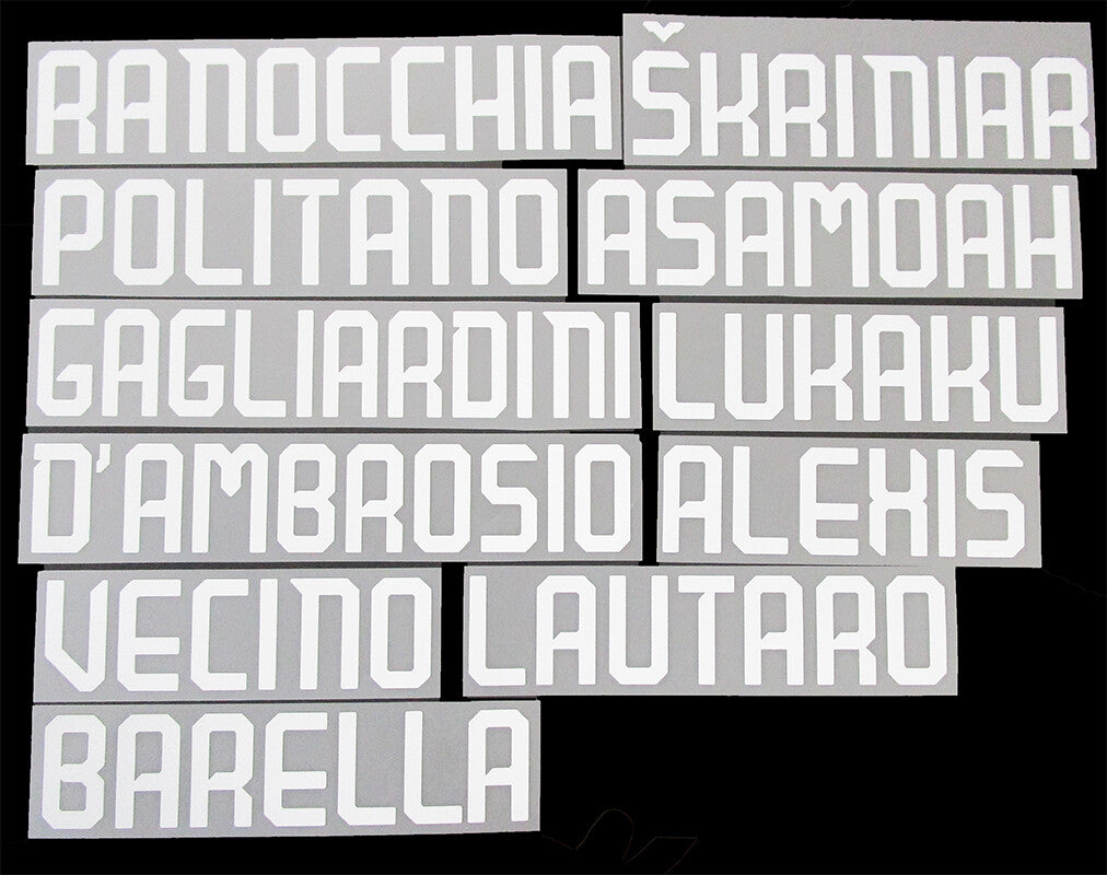 INTER MILAN 2019 2020 OFFICIAL HOME WHITE PLAYER SIZE NAME BLOCKS