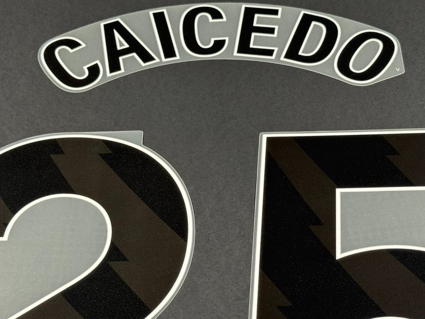 CHELSEA 2025 / 2026 CAICEDO 25 OFFICIAL AVERY DENNISON BLACK PLAYER SIZE SET