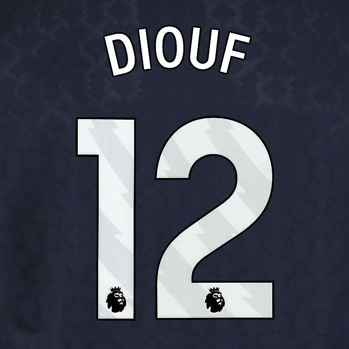 2025 2026 WEST HAM DIOUF 12 OFFICIAL WHITE 3RD PLAYER SIZE NAMESET