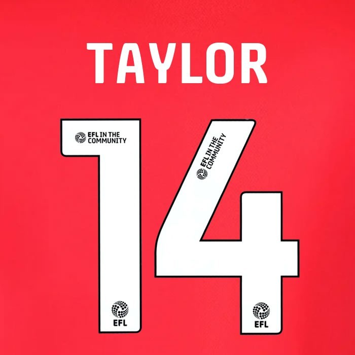 25 26 IPSWITCH TOWN TAYLOR 14 OFFICIAL WHITE AWAY PLAYER SIZE NAME SET 230MM