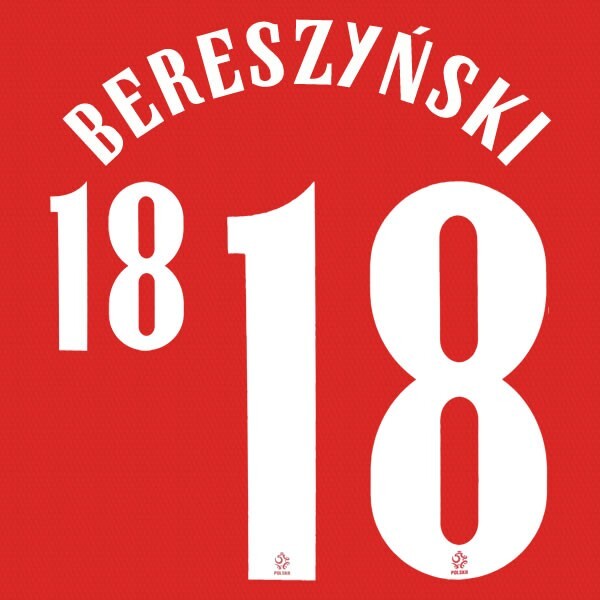 2020 2021 OFFICIAL POLAND BERESZYNSKI 18 AWAY WHITE PLAYER SIZE NAMESET