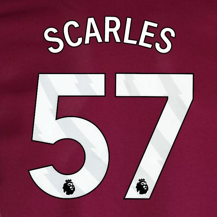 2024 2025 WEST HAM SCARLES 57 OFFICIAL WHITE HOME PLAYER SIZE NAMESET