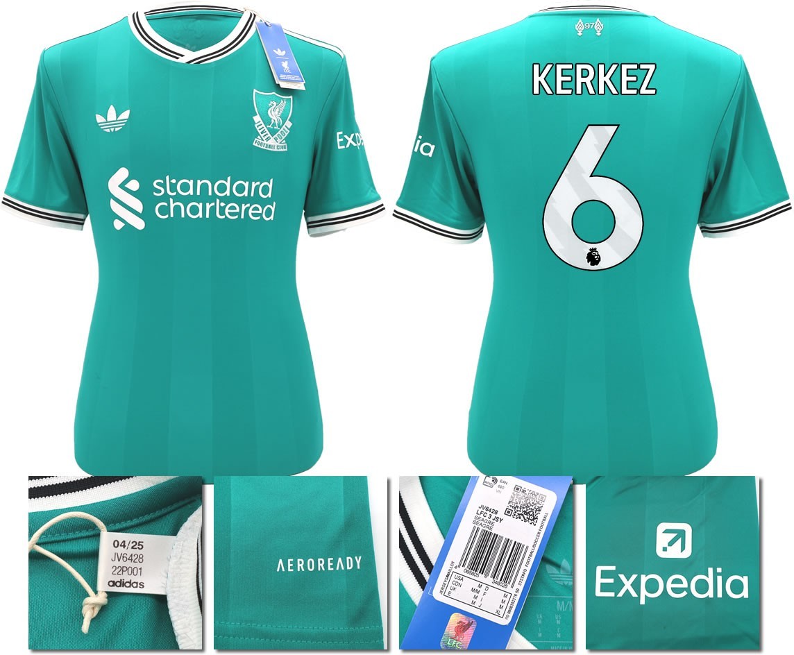 BNWT 2025 2026 LIVERPOOL ADIDAS 3RD SHIRT KERKEZ 6 MEN'S