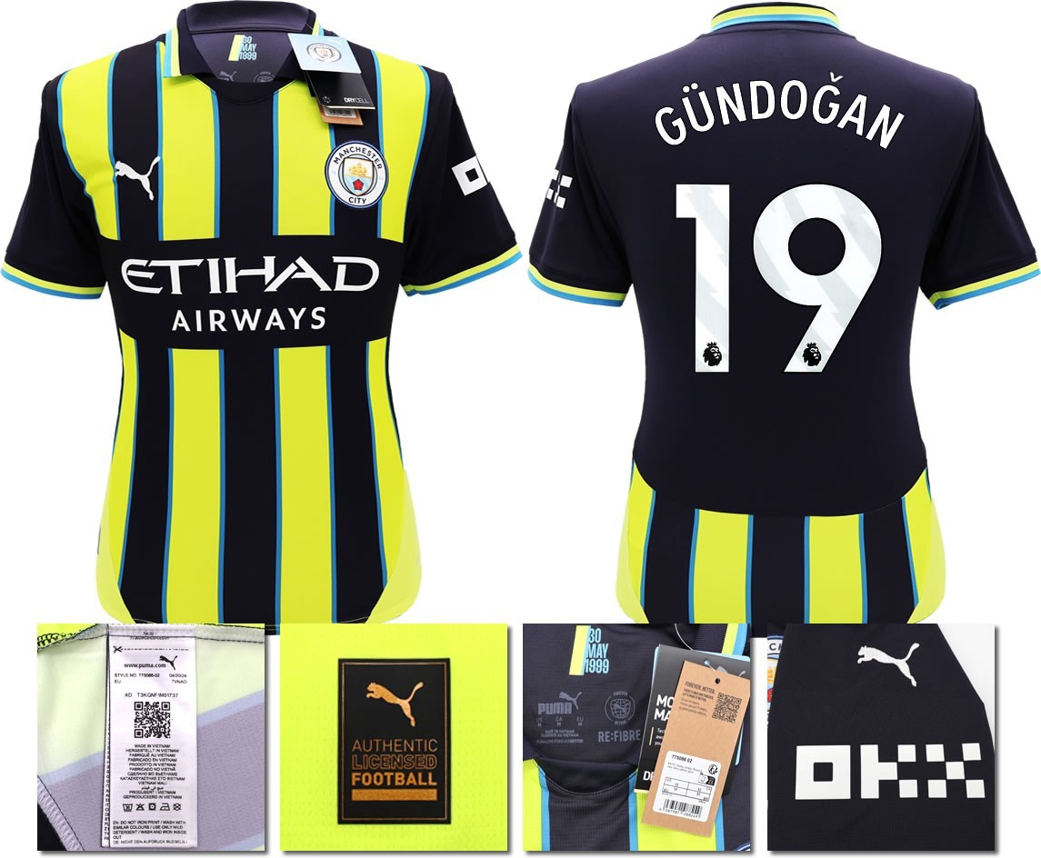 BNWT 2024 2025 MAN CITY PUMA AWAY GUNDOGAN 19 FOOTBALL SHIRT
