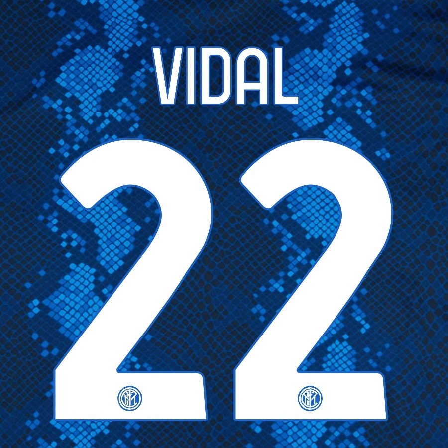 2021 2022 INTER MILAN OFFICIAL HOME VIDAL 22 PLAYER SIZE NAMESET