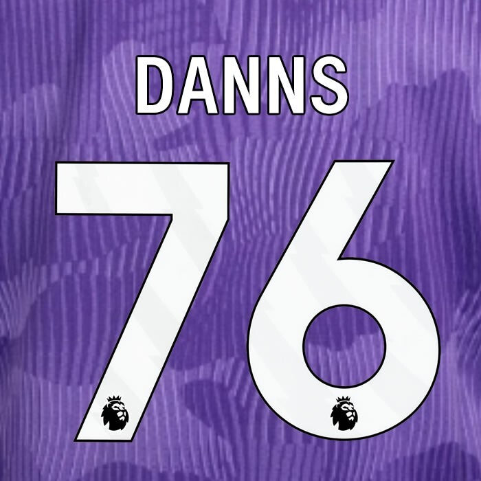 2023 2024 OFFICIAL LIVERPOOL DANNS 76 WHITE 3RD PLAYER SIZE NAMESET