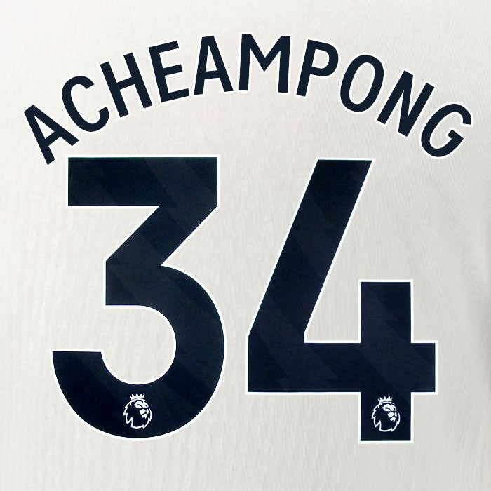 2025 2026 OFFICIAL CHELSEA ACHEAMPONG 34 BLACK AWAY PLAYER SIZE NAMESET