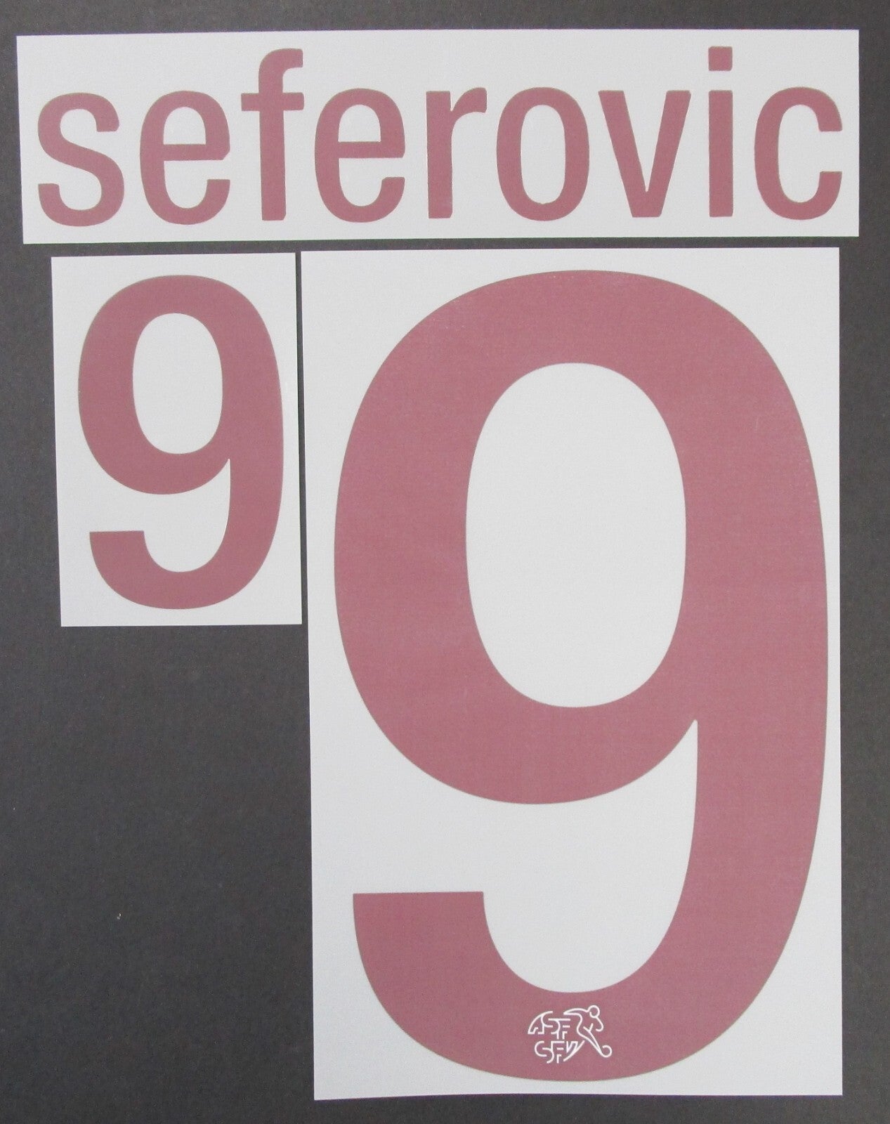 SWITZERLAND 2020 2021 OFFICIAL SEFEROVIC 9 AWAY PLAYER SIZE NAMESET