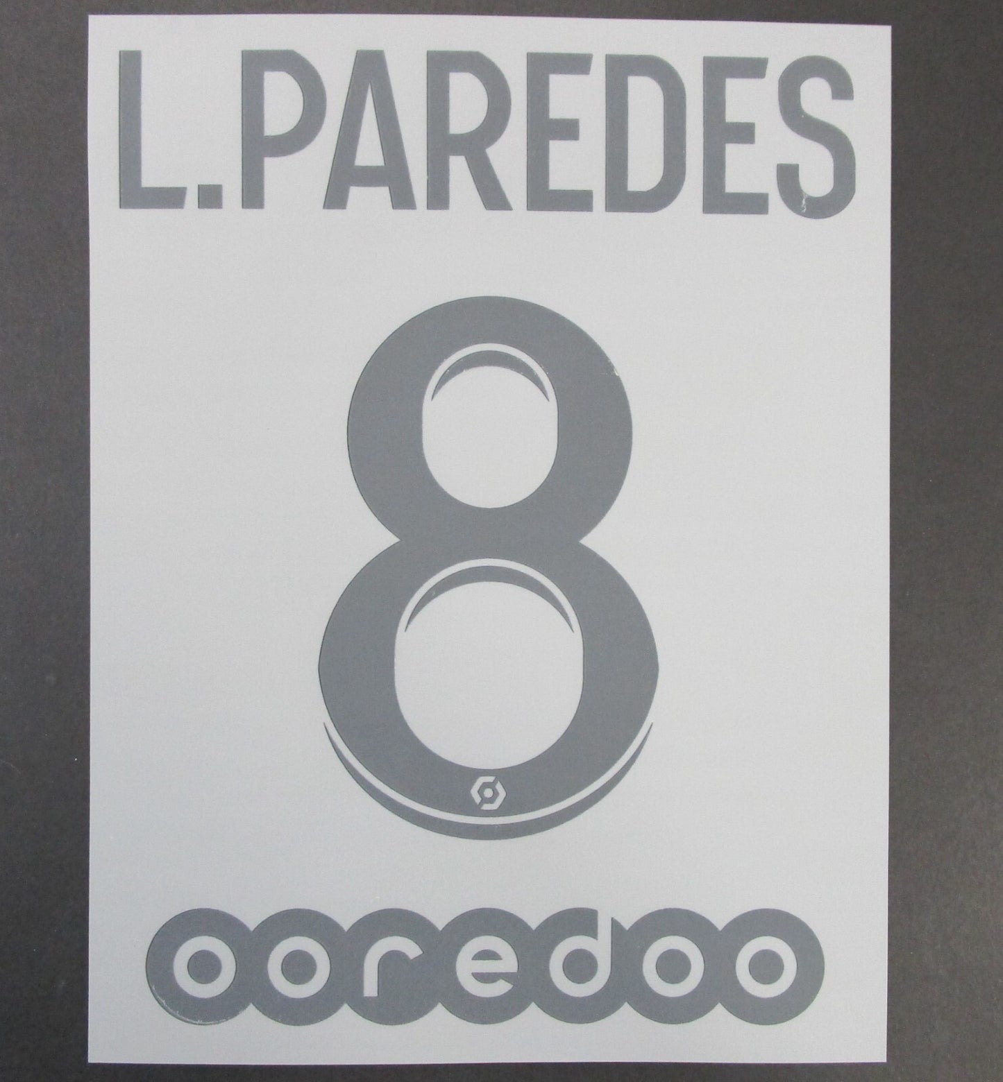 2020 2021 OFFICIAL PARIS SAINT-GERMAIN 4th L. PAREDES 8 PLAYER SIZE NAME SET