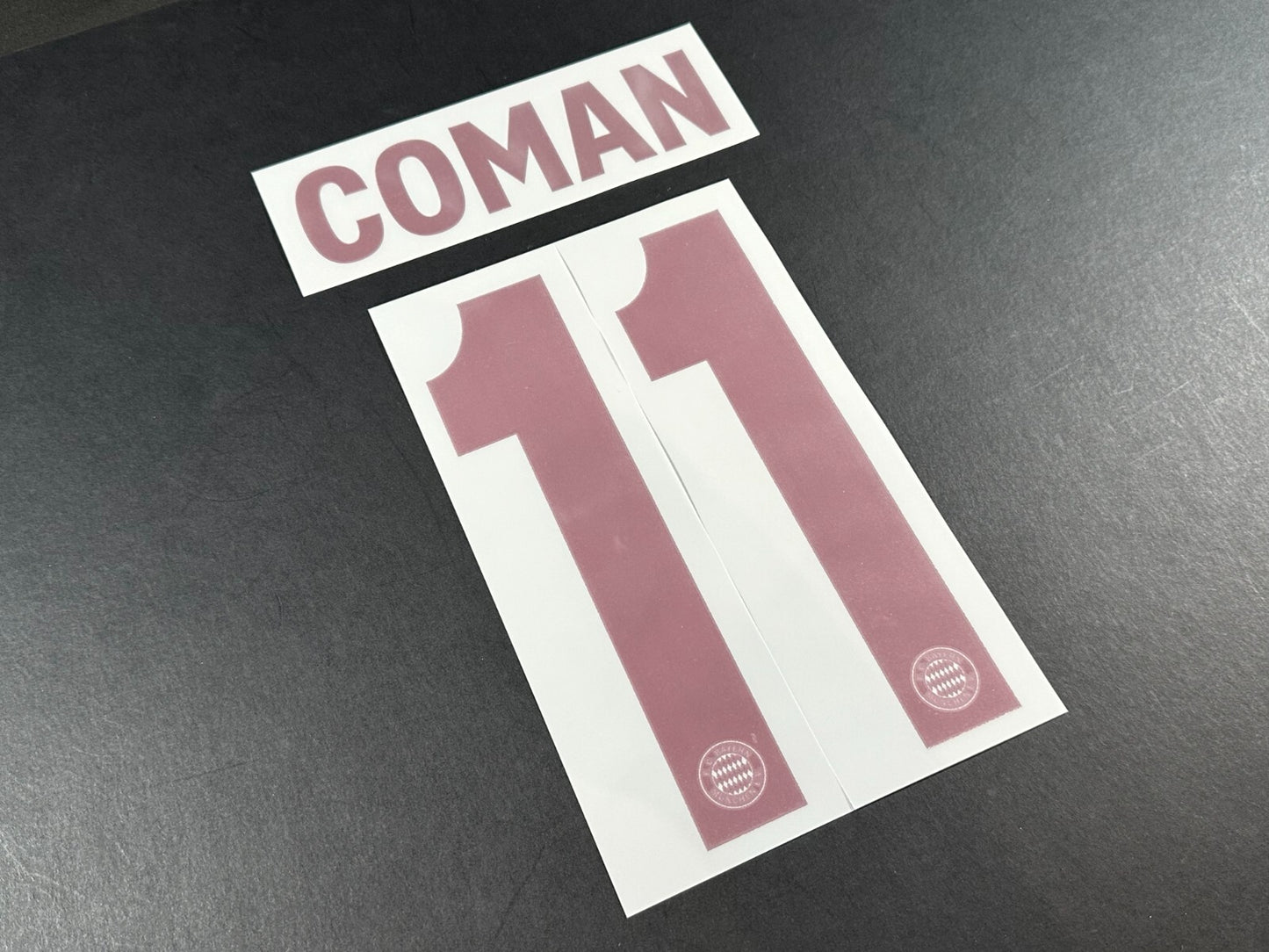 2024 2025 OFFICIAL BAYERN COMAN 11 THIRD 3RD UCL RED PLAYER SIZE NAMESET