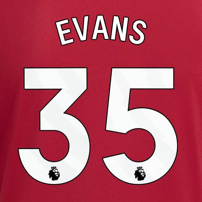 2023 2024 MANCHESTER UNITED EVANS 35 HOME WHITE PLAYER SIZE NAMESET