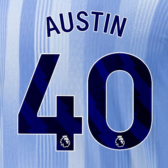2024 2025 TOTTENHAM AUSTIN 40 BLUE AWAY PLAYER SIZE NAME SET